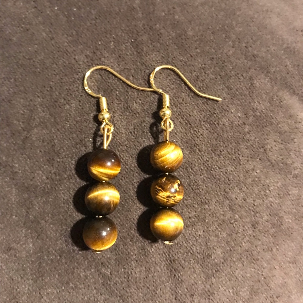 Tiger’s Eye Crystal Earrings